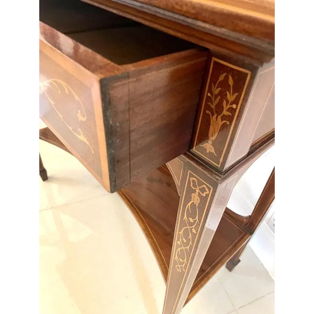 Antique Victorian Mahogany Inlaid Display Cabinet by Edwards & Roberts, London For Sale - Image 11 of 18