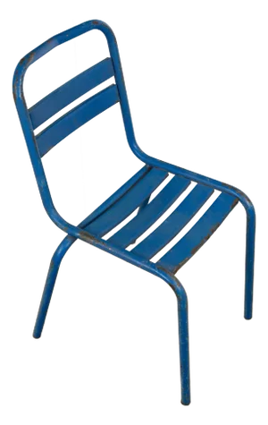 Mid 20th Century Vintage Industrial European Blue Steel Chair