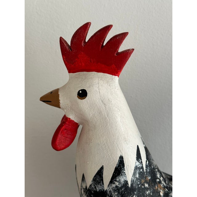 Late 20th Century David Alvarez Folk Art Carved and Painted Rooster For Sale - Image 5 of 8