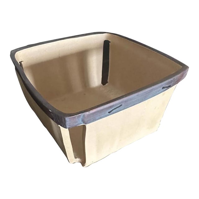 1980s Rare Michel Harvey Craft Ceramic Basket Sculpture For Sale