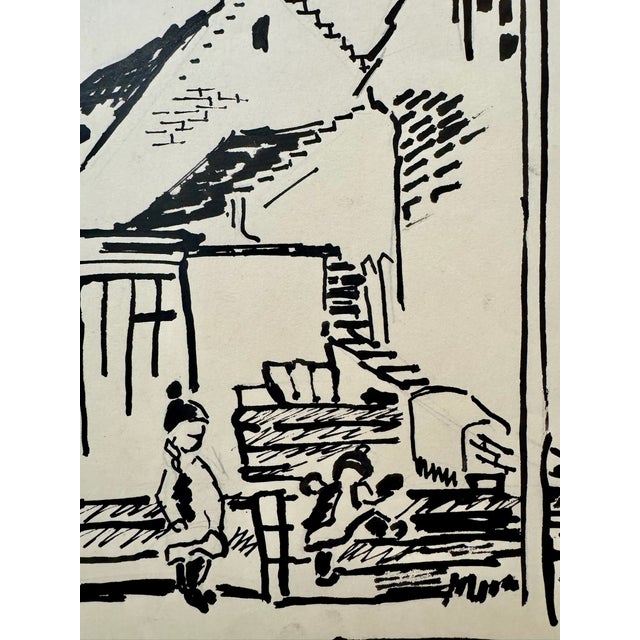 Original pen and ink on paper by Henry Emil Salloch, also known as Heinz Emil Salloch, the German-born American artist and...