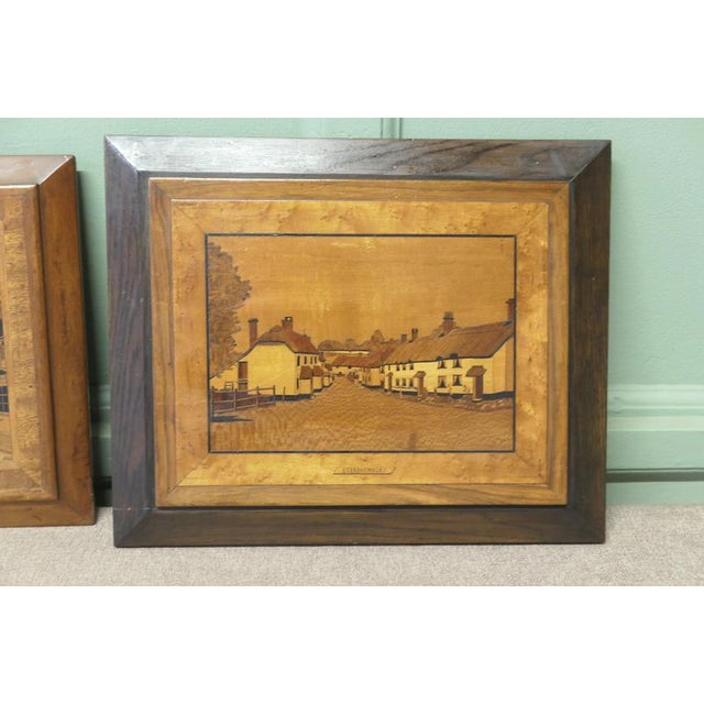 Marquetry Pictures of Laycock, 1940, Set of 2 For Sale - Image 4 of 8