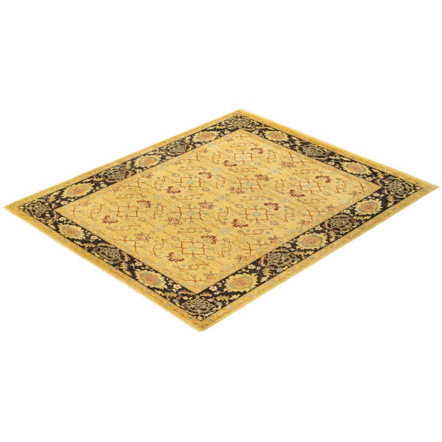 Green Eclectic, One-of-a-Kind Hand-Knotted Area Rug - Green, 8' 4" x 10' 1" For Sale - Image 8 of 8