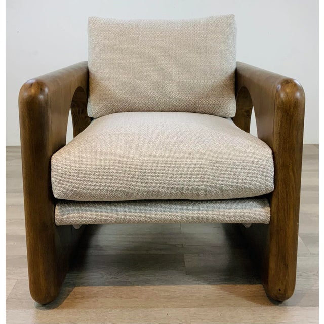 Mid-Century Modern Mid-Century Modern Style Walnut Finished Club Chairs Pair For Sale - Image 3 of 9