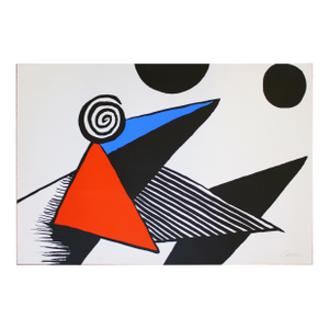Signed “Spirale Et Triangle Rouge” Lithograph by Alexander Calder, C. 1969 (Ed. 55/75)