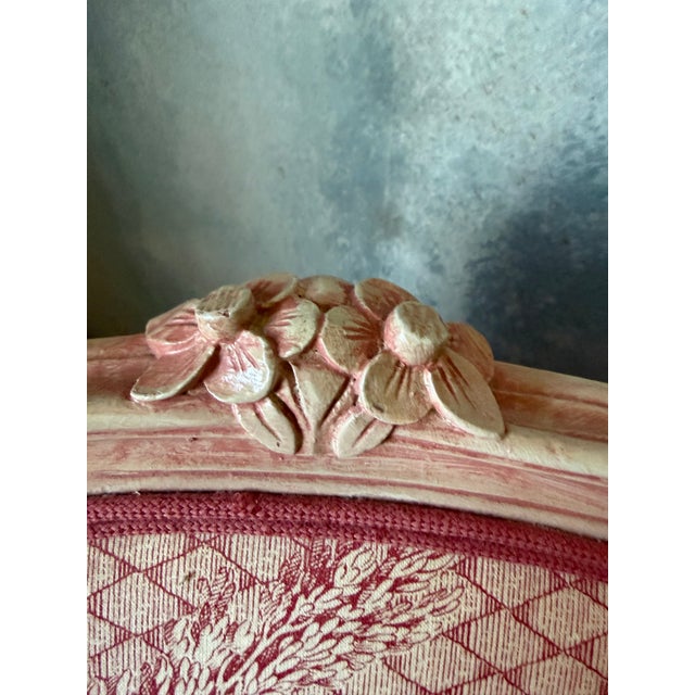 Pink Pair of Mid 20th Century French Bergere Chairs For Sale - Image 8 of 8