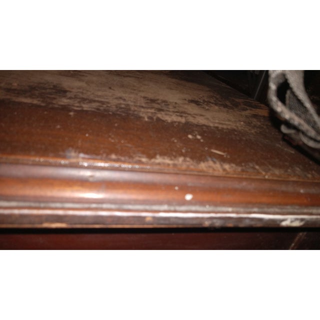 Antique Stately Primitive Mexican-Style Secretarial Writing Table - Carved Solid Wood Desk With Historied Weathering For Sale - Image 14 of 14