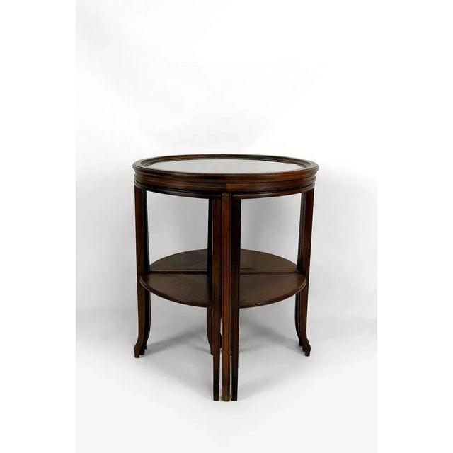 Boho Chic Vintage Art Nouveau Nesting Tables by Louis Majorelle, 1910, Set of 2 For Sale - Image 3 of 12