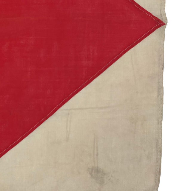 Rustic Small Vintage Distressed Nautical Signal Flag For Sale - Image 3 of 6