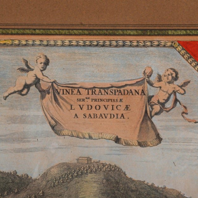 Framed Antique Engraving of Villa Della Regina For Sale - Image 4 of 10