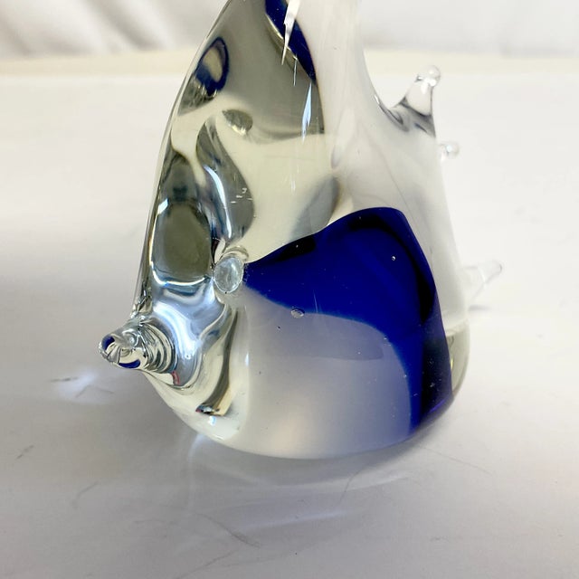 Mid-Century Coastal Boho Chic Italian Murano Style Fish Paperweight. For Sale - Image 10 of 10