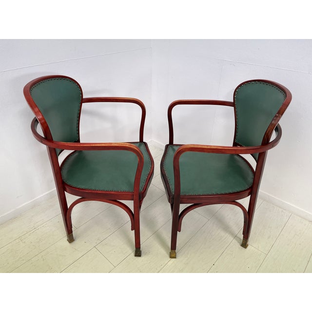 Vienna Secession Chairs and Armchairs by Gustav Siegel for Jacob & Josef Kohn, 1890s, Set of 6 For Sale - Image 5 of 18