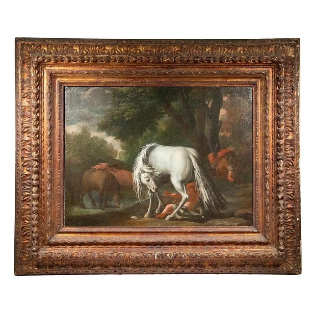 18th C. Monumental Old Master Equestrian Painting For Sale - Image 4 of 5