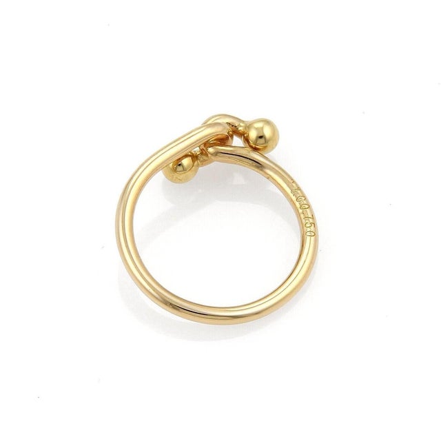 Mid 20th Century Mid 20th Century Tiffany & Co. 18k Yellow Gold Double Hook Band Ring Size 5 For Sale - Image 5 of 6