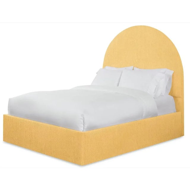 Casa Cosima Poppy King Headboard, Mustard Linen For Sale - Image 4 of 5