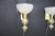 Ivory and Gold Murano Glass and Brass Cup Sconces, 1980s, Set of 2 For Sale - Image 9 of 12