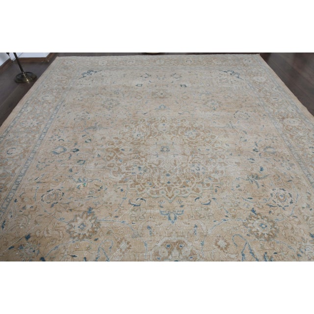 1970s Vintage Persian Handmade Wool Cotton Orange Area Rug For Sale In San Francisco - Image 6 of 11