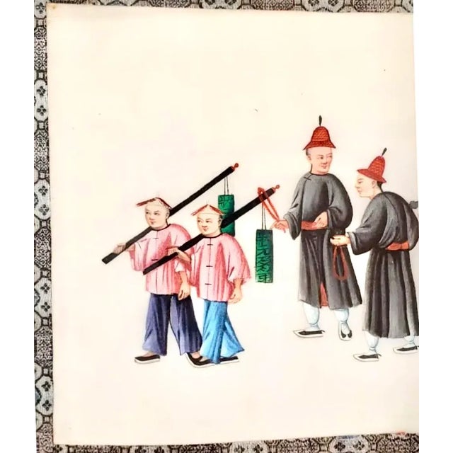 Set of Six Chinese Export Paintings on Pith Paper For Sale - Image 10 of 12