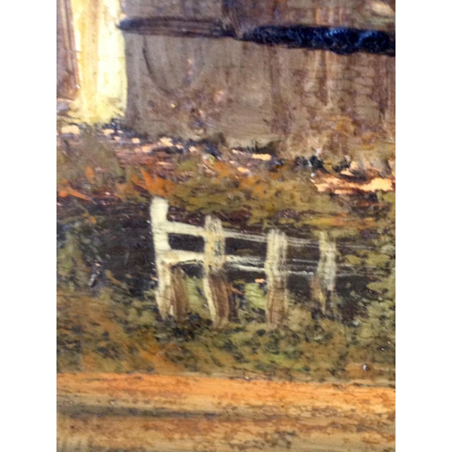 1930s 1930s English Impressionist Landscape Painting, Cottage by River For Sale - Image 5 of 11