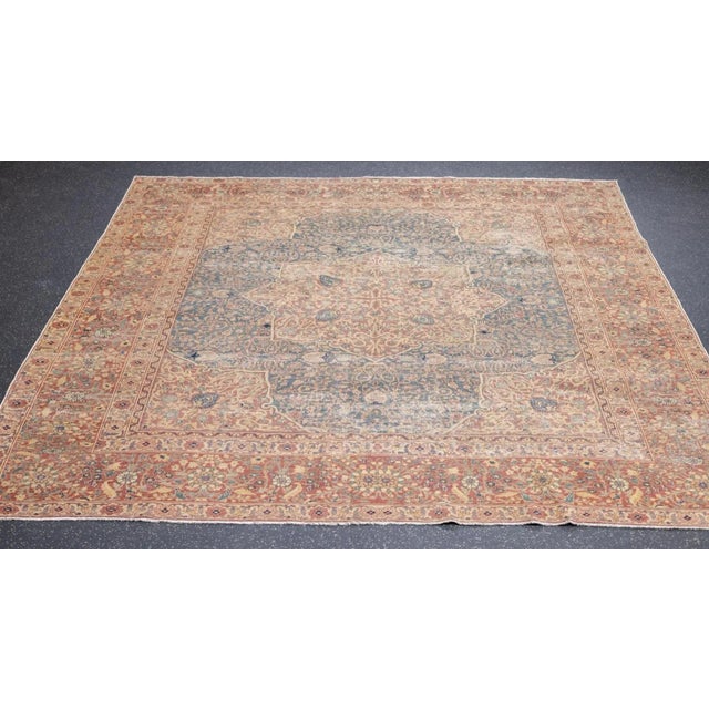 Antique Lavar Kerman Rug 7' x 7'8'' For Sale - Image 4 of 12