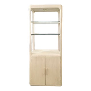 Gabriella Crespi Style Pencil Reed Etagere With Two Door Storage For Sale