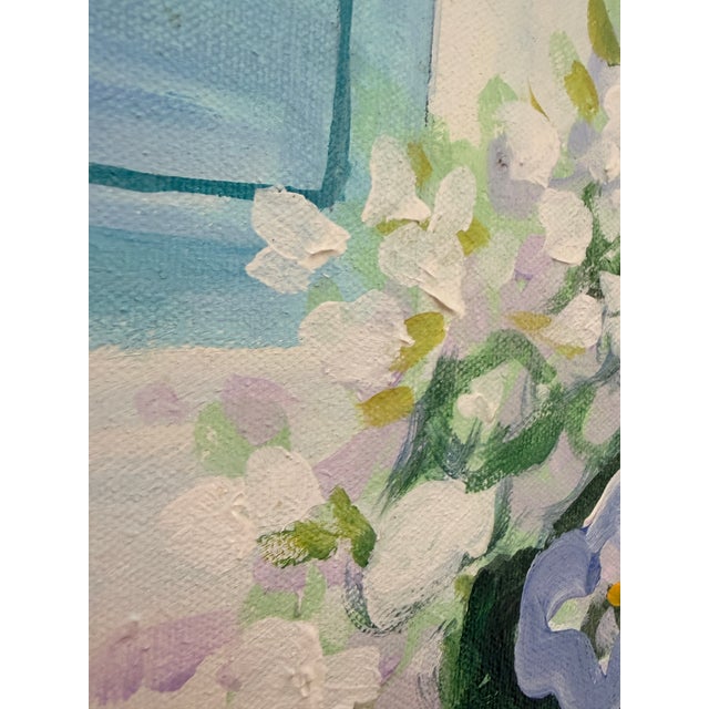 Mid 20th Century "Patio Scene" Oil Painting by Lloyd Van Pitterson For Sale - Image 5 of 13