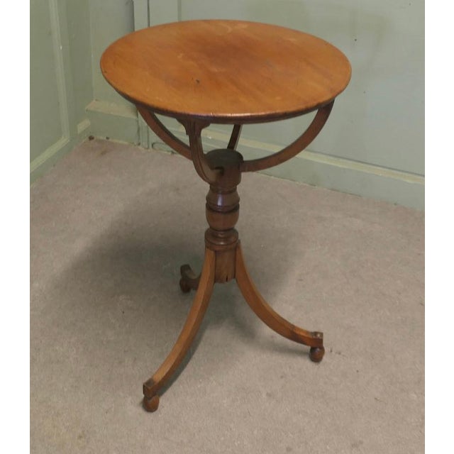 Cherry Wood Tilt-Top Table with Floor Globe Base For Sale - Image 4 of 6