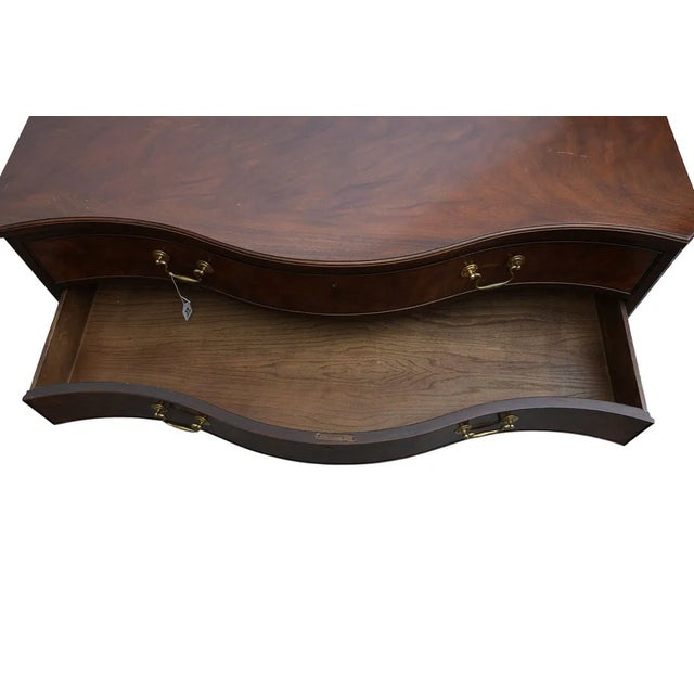 1970s Baker Mahogany Serpentine Front 4 Drawer Chest For Sale - Image 4 of 8