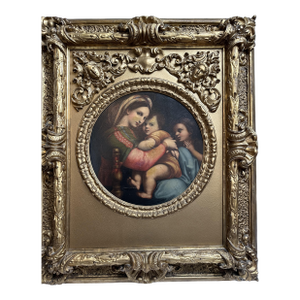 Italian 19th Century Oil Painting on Canvas. “La Madonna Della Seggiola