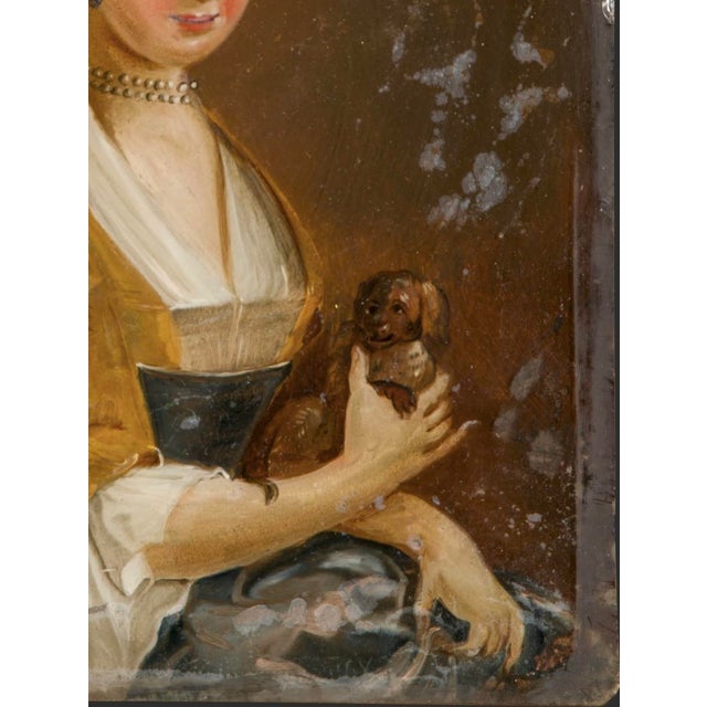 Early 18th-Century Italian Venetian Portrait Painting on Glass For Sale - Image 9 of 14