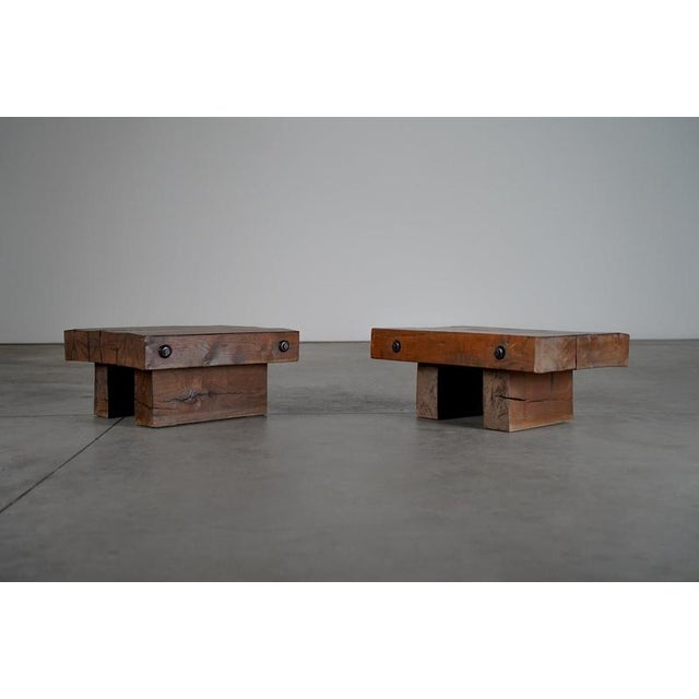 Wood Oak Coffee Tables, Netherlands, 1960s, Set of 2 For Sale - Image 7 of 7