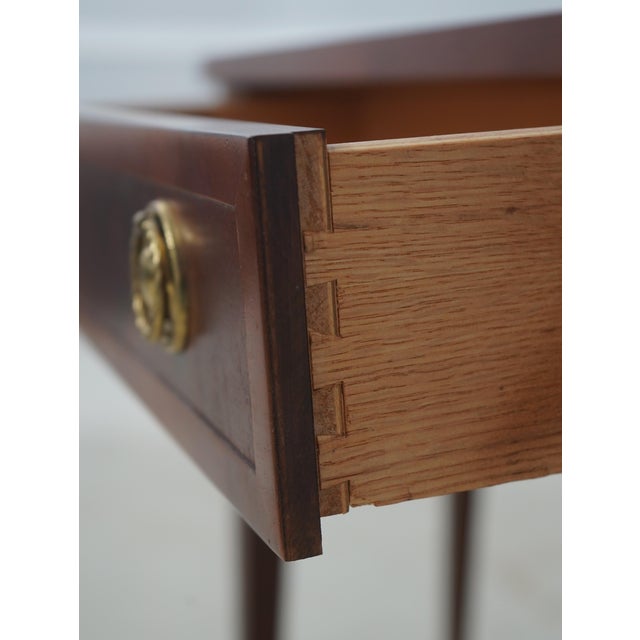 Hekman Furniture Hekman Crotch Mahogany 1 Drawer Console Hall Table For Sale - Image 4 of 18