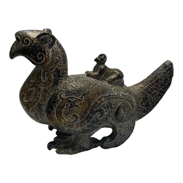 Ancient Serpentine Bird Statue For Sale