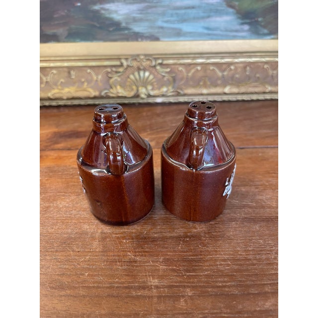 Brown Mid 20th Century Ceramic "Little Brown Jug" Salt and Pepper Shakers - Japan For Sale - Image 8 of 8