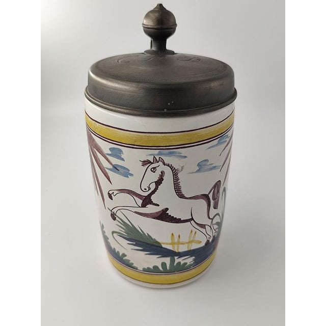 Vintage Cylindrical Mug with Pewter Lid, 1970s For Sale - Image 11 of 11