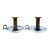 Pair of Vintage Royal Copenhagen Blue Fluted Brass Push-Up Chambersticks, Denmark For Sale