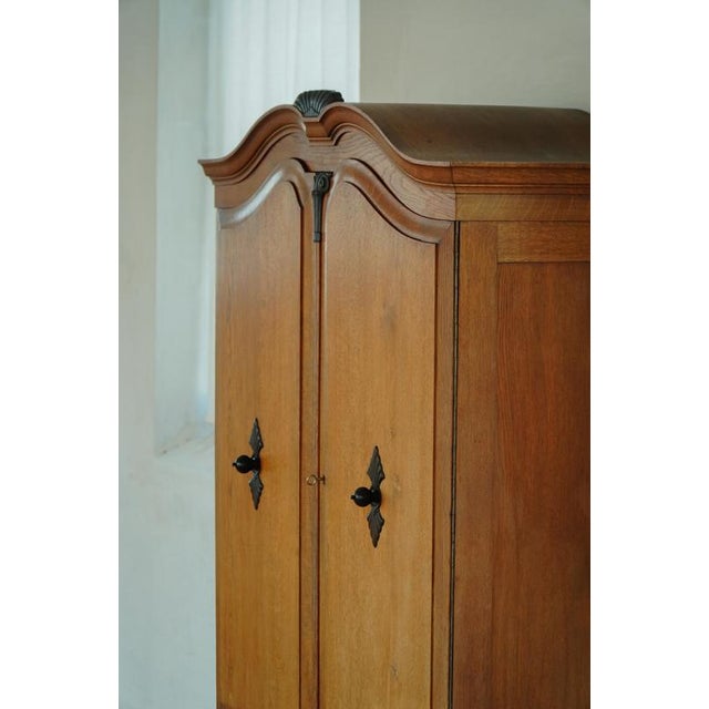 1920s Early 20th Century Art Deco Danish Oak Cabinet with Hand-Carved Details, 1930s For Sale - Image 5 of 18