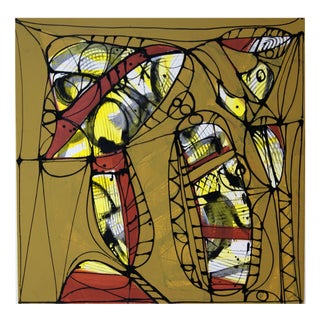 Mathias Wunderlich, Abstract Head and Figure, 2022, Acrylic on Canvas For Sale