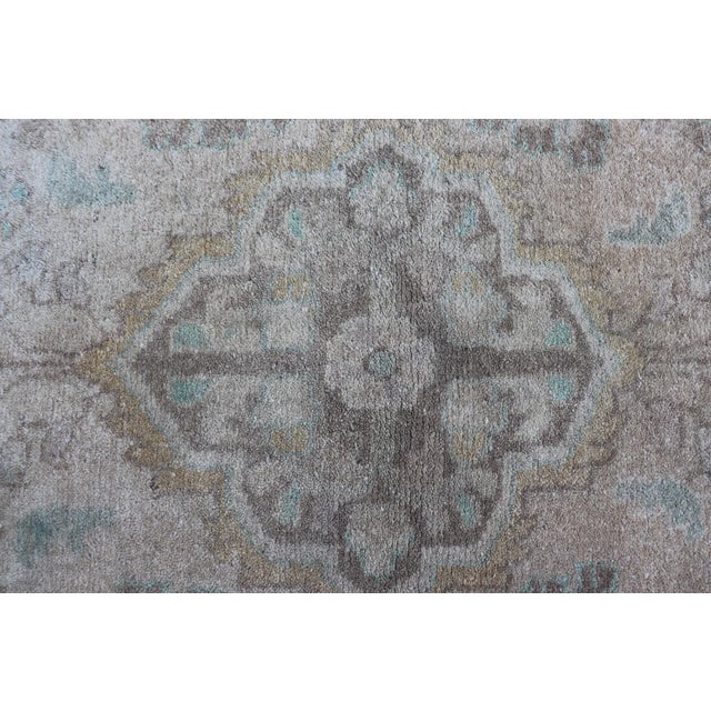 Neutral and Earth Tone Vintage Persian Lilihan Rug With Medallion in Taupe For Sale - Image 4 of 12