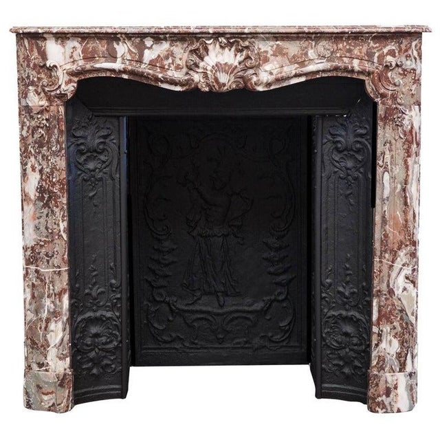 Red 18th Century Parisian Louis XV Marble Fireplace For Sale - Image 8 of 8