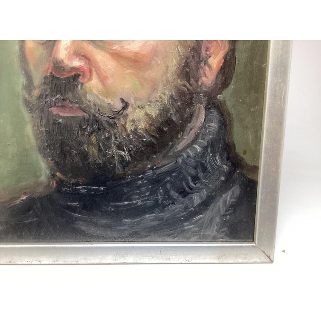 1960s 1960s Portrait of a Bearded Man - Signed For Sale - Image 5 of 7