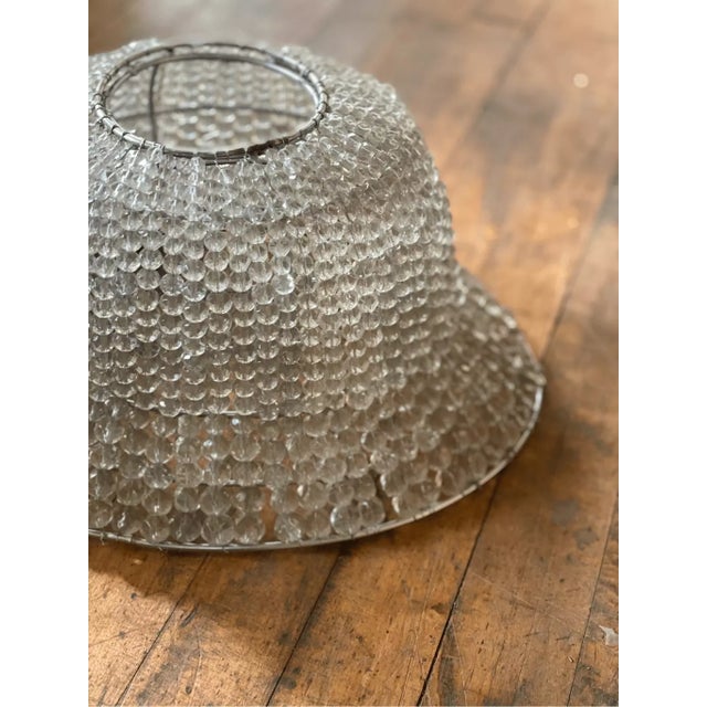 French Antique French Chandelier Globe Basket With Glass Beads For Sale - Image 3 of 6