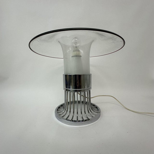 Post Modern Space Age Ufo Glass Table Lamp, Italy, 1970s For Sale - Image 15 of 18
