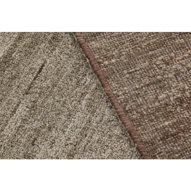 Brown Rug & Kilim’s Contemporary Textural Rug in Beige-Brown Tones and Striae For Sale - Image 8 of 8