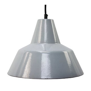 Vintage Industrial Grey Enamel Pendant Light from Philips For Sale