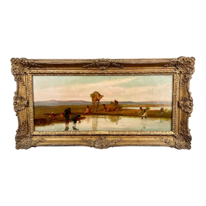 Frederick Goodall r.a Bedouins in the Desert Oil on Canvas Orientalist Painting 1890's