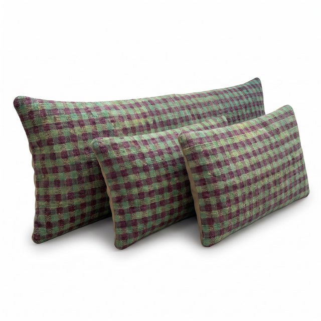 Mid-Century Modern Turkish Oushak Bedding Kilim Pillow Cover 16'' X 47'' & 16'' X 24'' - Set of Three For Sale - Image 3 of 4