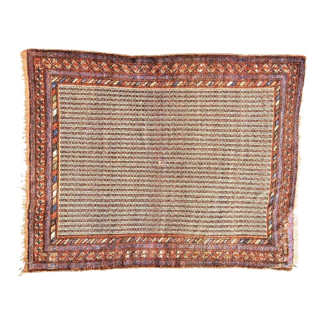 Late 20th Century Antique Quasqai Tribal Hand Knotted Rug With Soft Texture,5'1"X6'7" For Sale