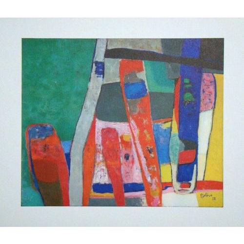 Maurice ESTEVE ( 1904 - 2001 ) L'Aumance, 1961 Offset lithograph in colors on strong wove paper. Signed and dated in the...