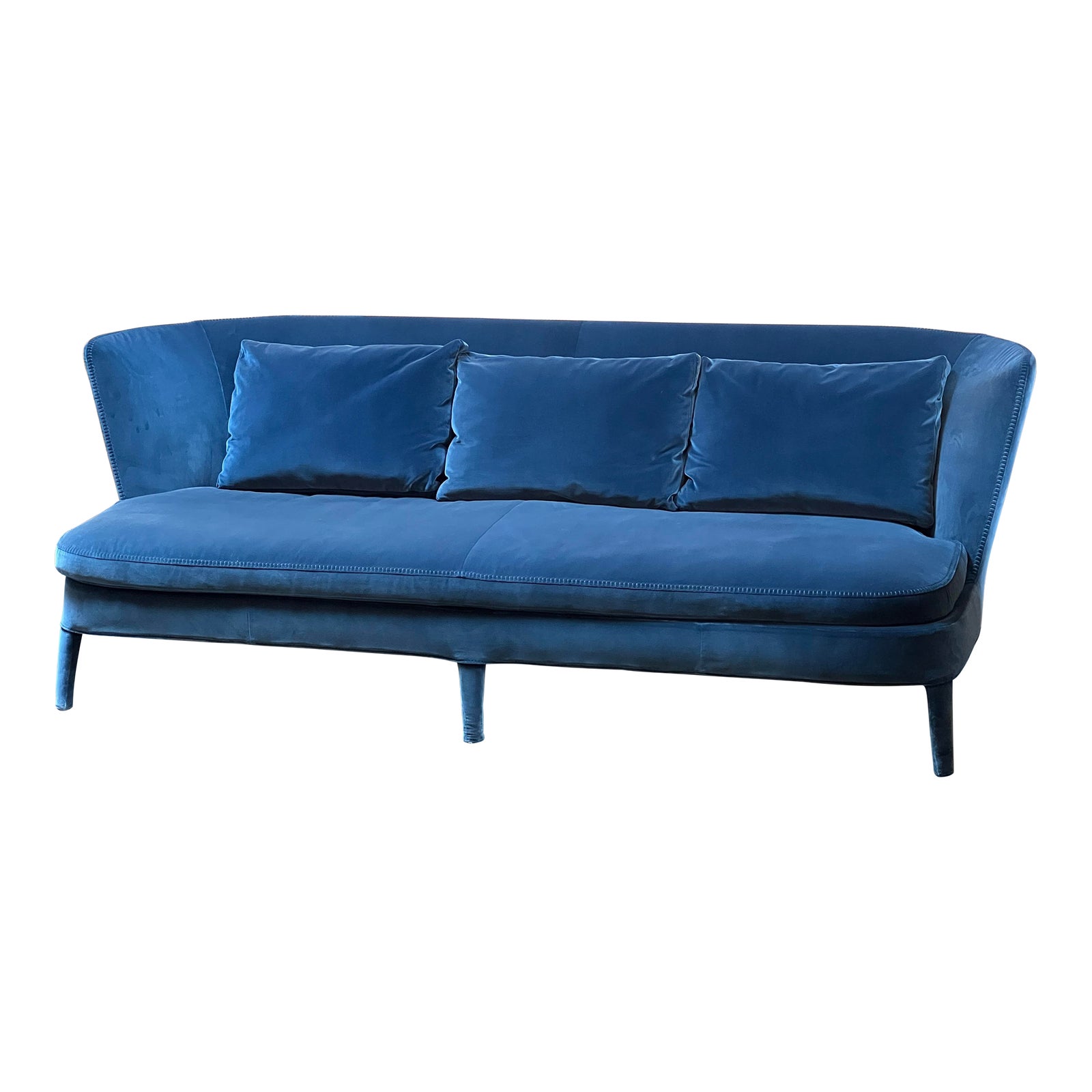 B&b Italia Maxalto Apto Febo Blue Velvet Sofa Chairish